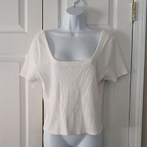 Universal Thread off the shoulder cream ribbed short sleeve top  Sz XL NWOT